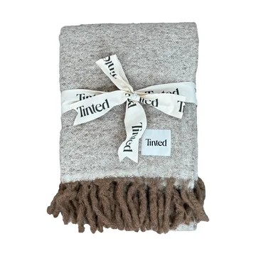 Plaid en mohair Fridh - Brown-off white, 130x170 cm - Tinted