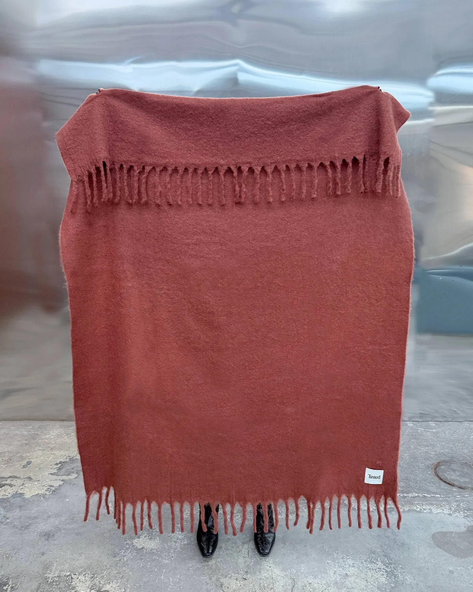 Plaid en mohair Fridh, Rust, 130x170 cm Tinted