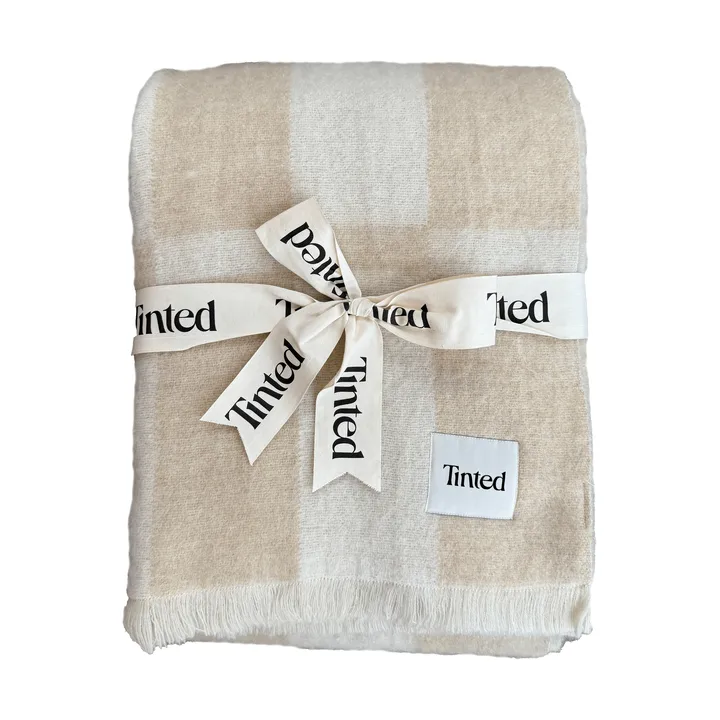 Plaid en mohair Hallin - Beige-off white, 130x170 cm - Tinted