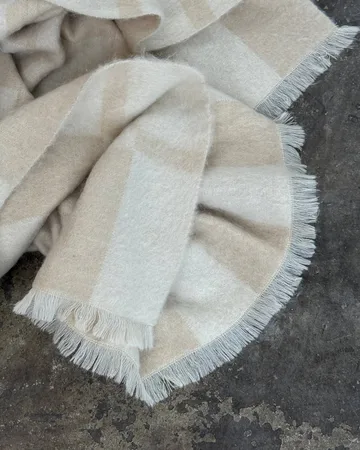 Plaid en mohair Hallin - Beige-off white, 130x170 cm - Tinted