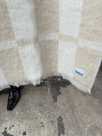 Plaid en mohair Hallin - Beige-off white, 130x170 cm - Tinted