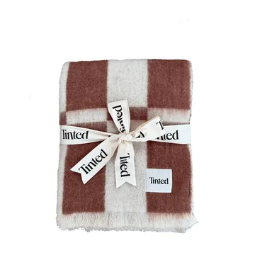 Plaid en mohair Hallin - Off white-rust, 130x170 cm - Tinted