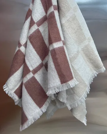 Plaid en mohair Hallin - Off white-rust, 130x170 cm - Tinted