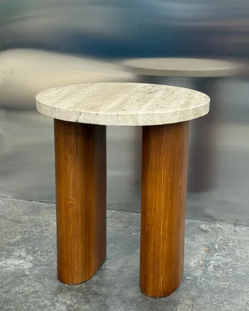 Table d’appoint Vikman - Chêne-travertin beige - Tinted