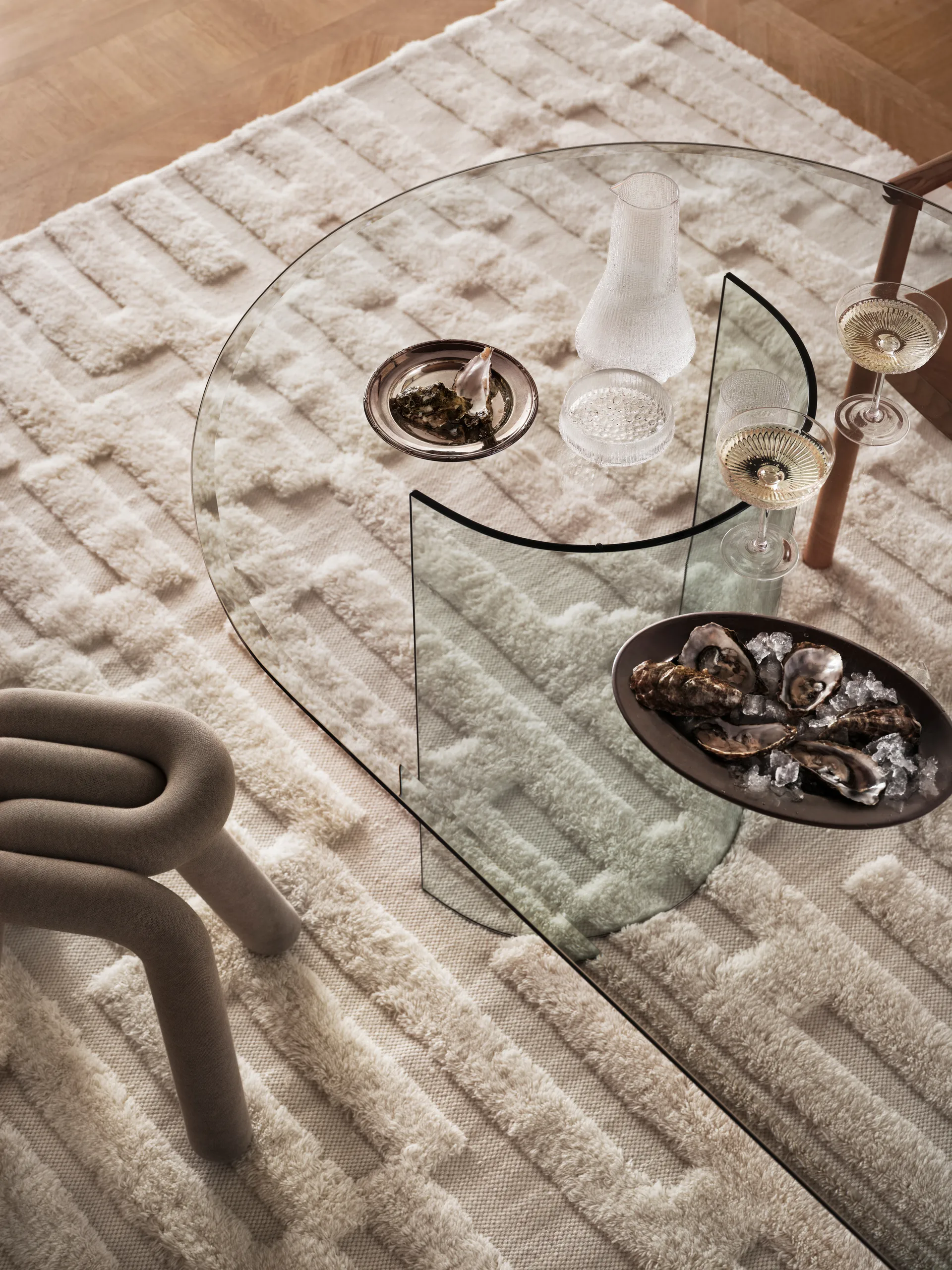 Tapis en laine Bielke 160x230 cm, Offwhite Tinted