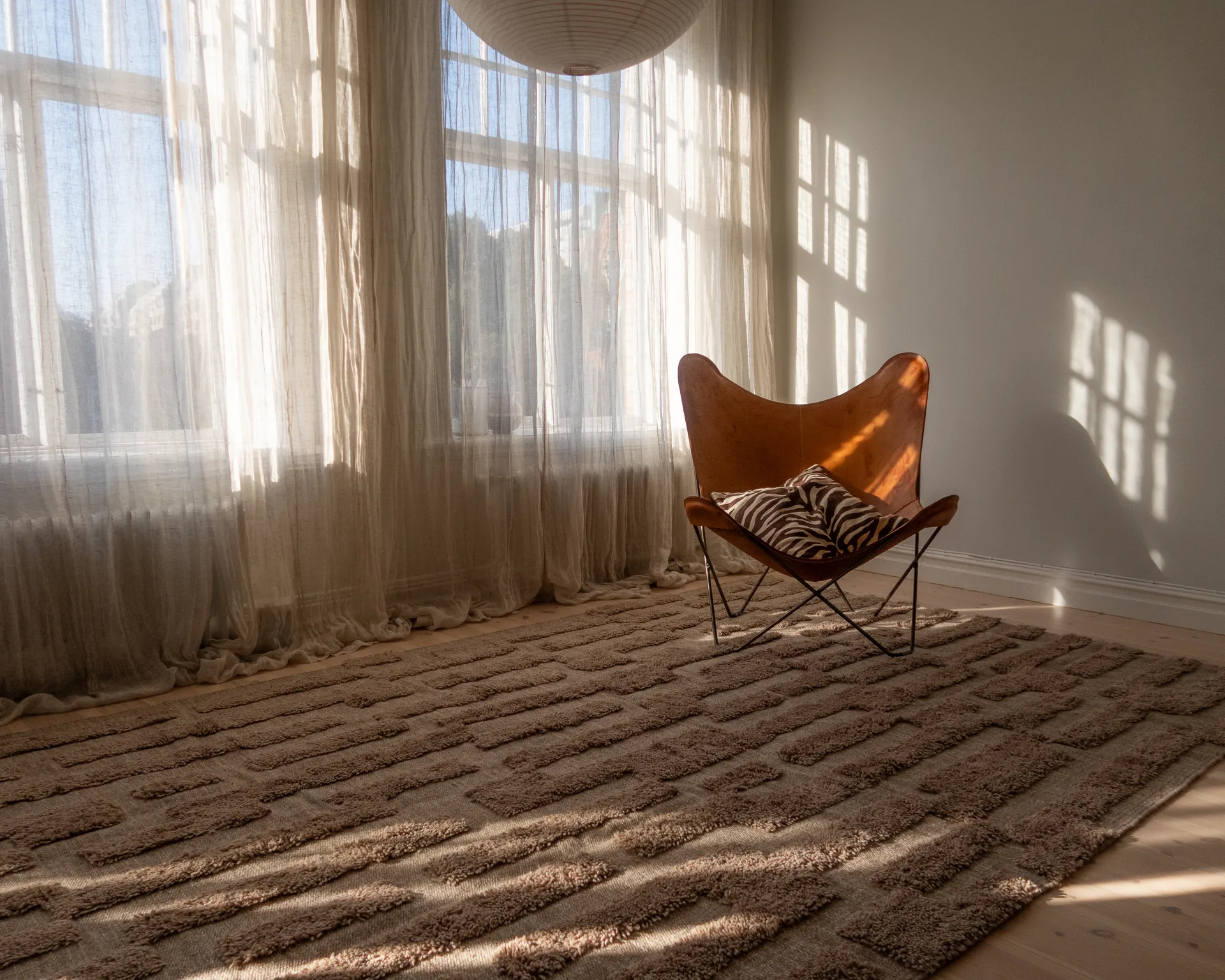 Tapis en laine Bielke 170x240 cm, Dark beige Tinted