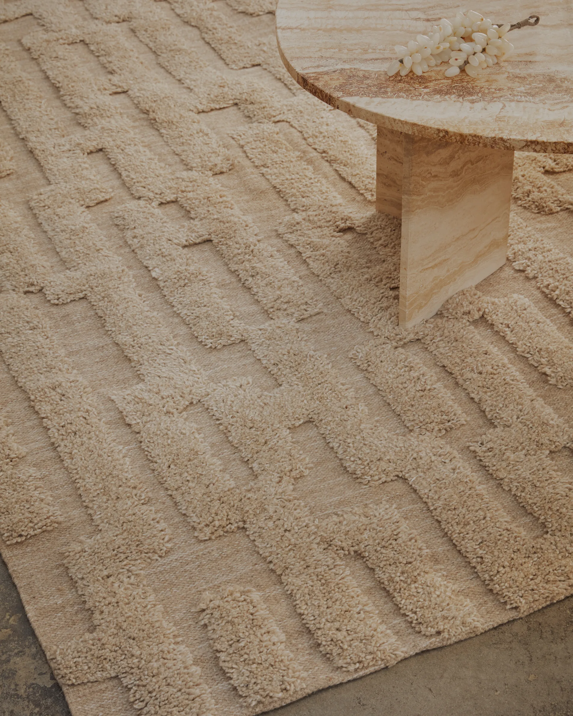 Tapis en laine Bielke 190x290 cm, Beige-melange Tinted