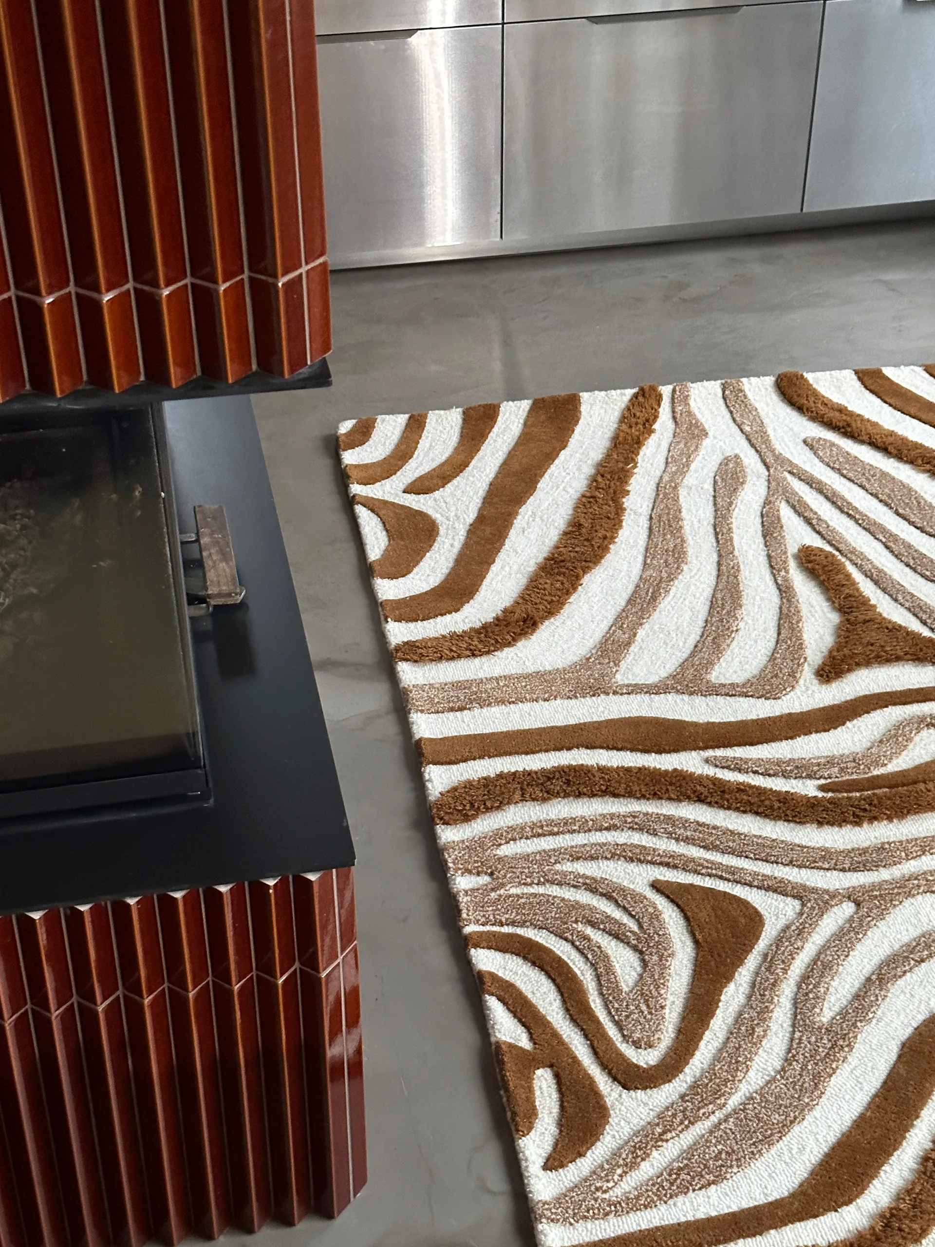 Tapis en laine Jepson 130x180 cm, Brown-off white Tinted