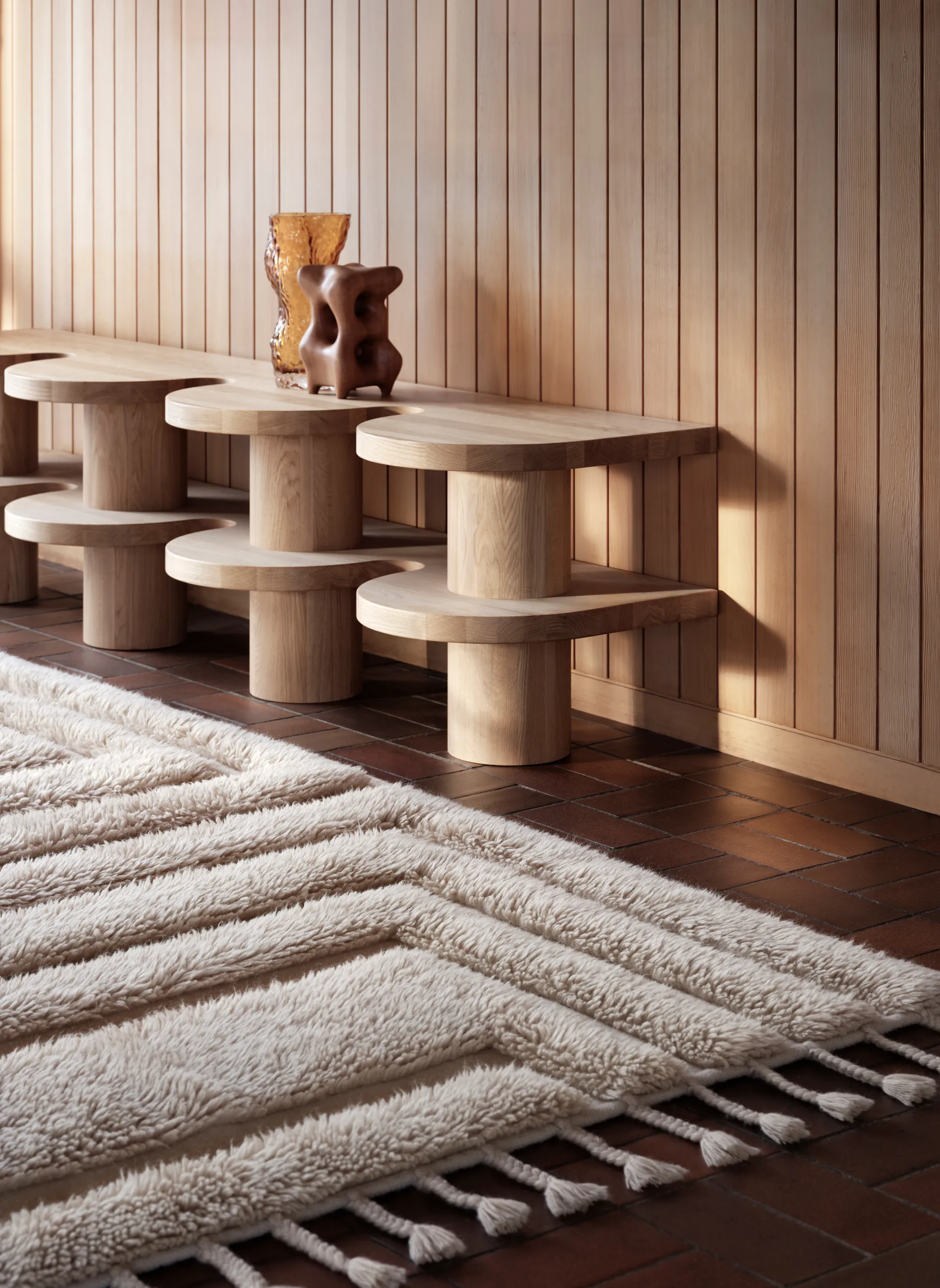 Tapis en laine Kask 250x350 cm, Beige Tinted