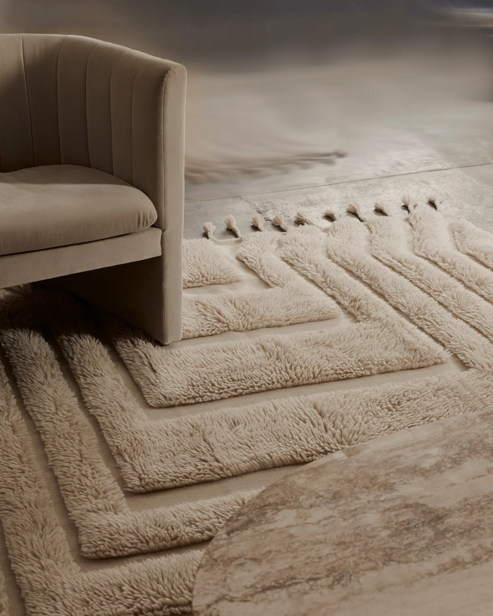 Tapis en laine Kask 300x400 cm, Beige Tinted