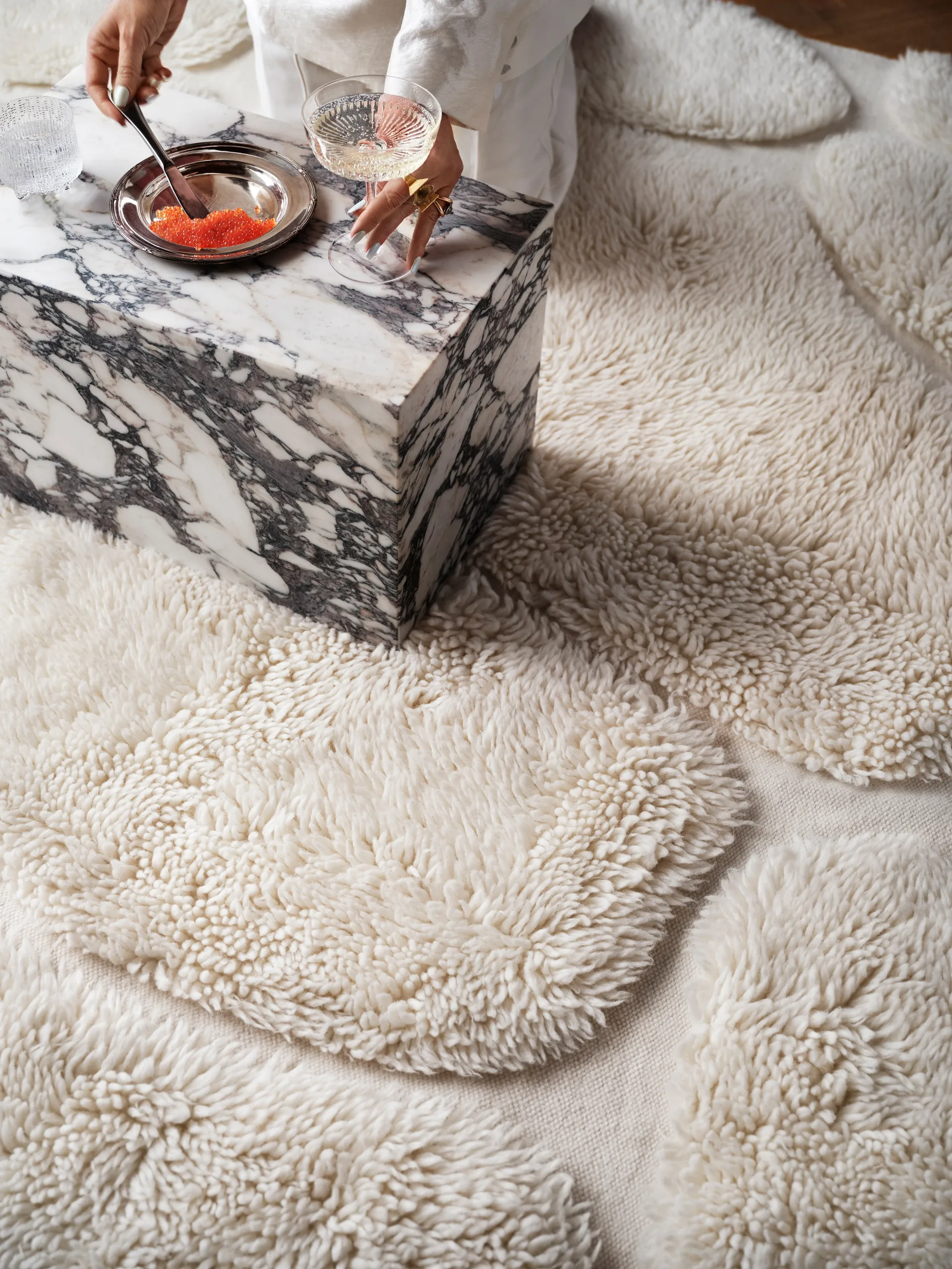 Tapis en laine Kullin 250x350 cm, Offwhite Tinted
