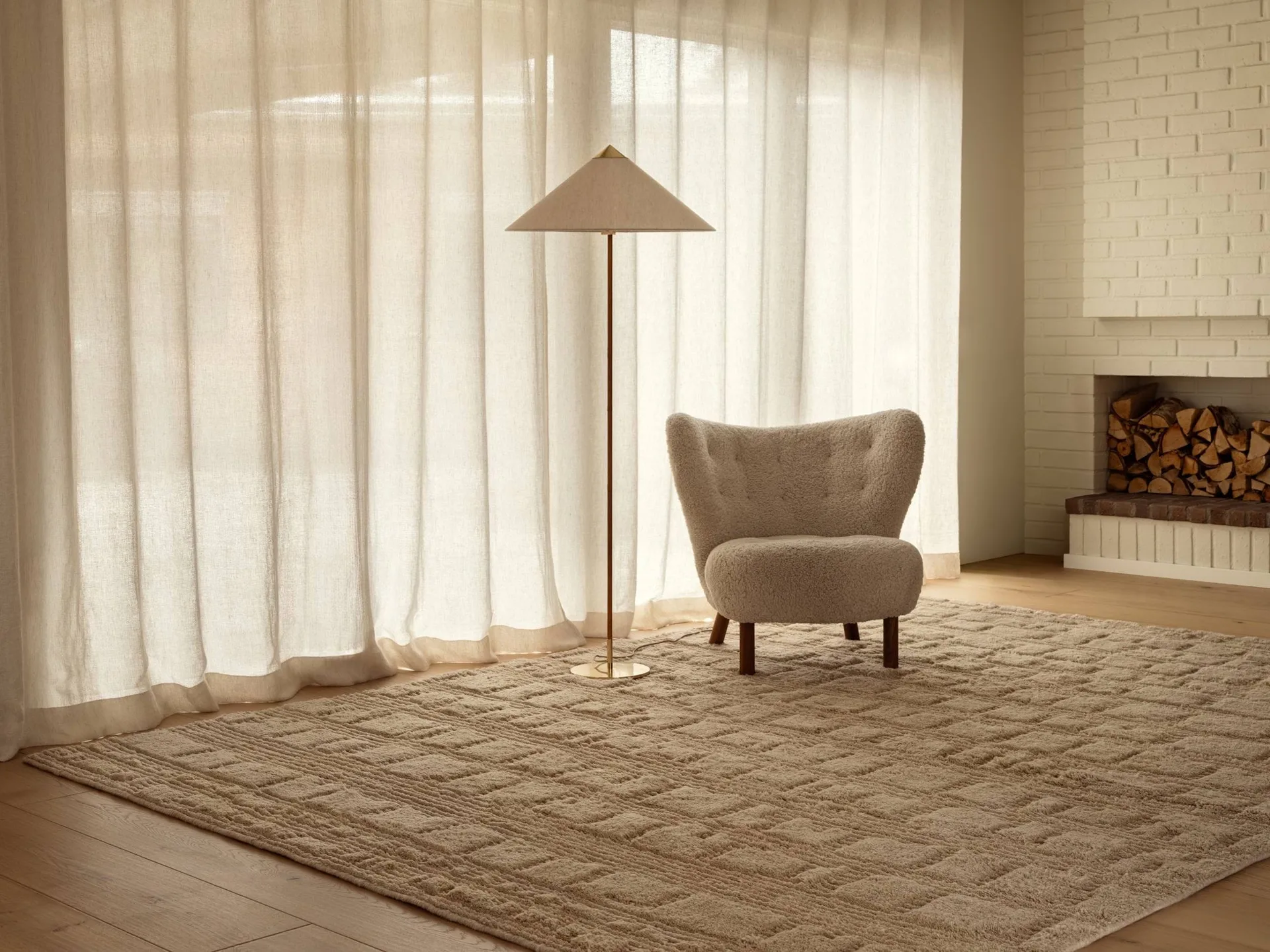 Tapis en laine Lydahl, Beige, 200x300 cm Tinted