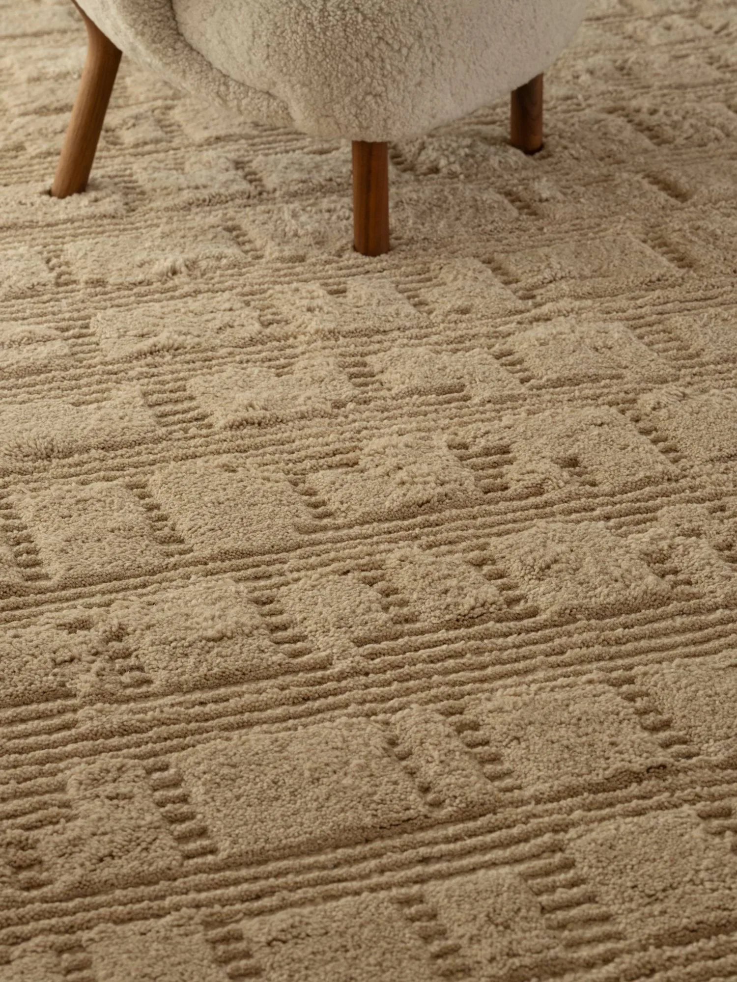Tapis en laine Lydahl, Beige, 250x350 cm Tinted