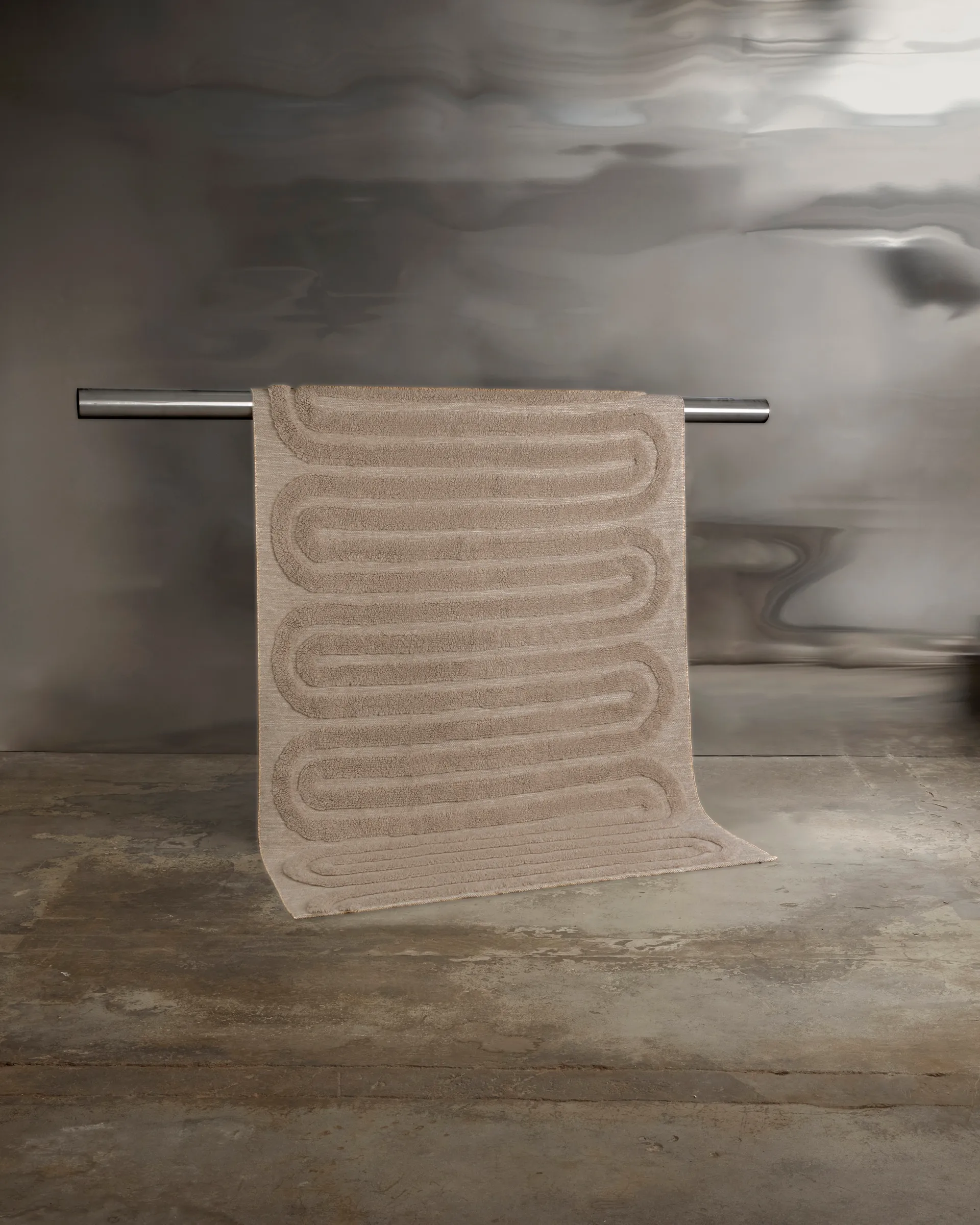 Tapis en laine Riklund 160x230 cm, Beige-melange Tinted