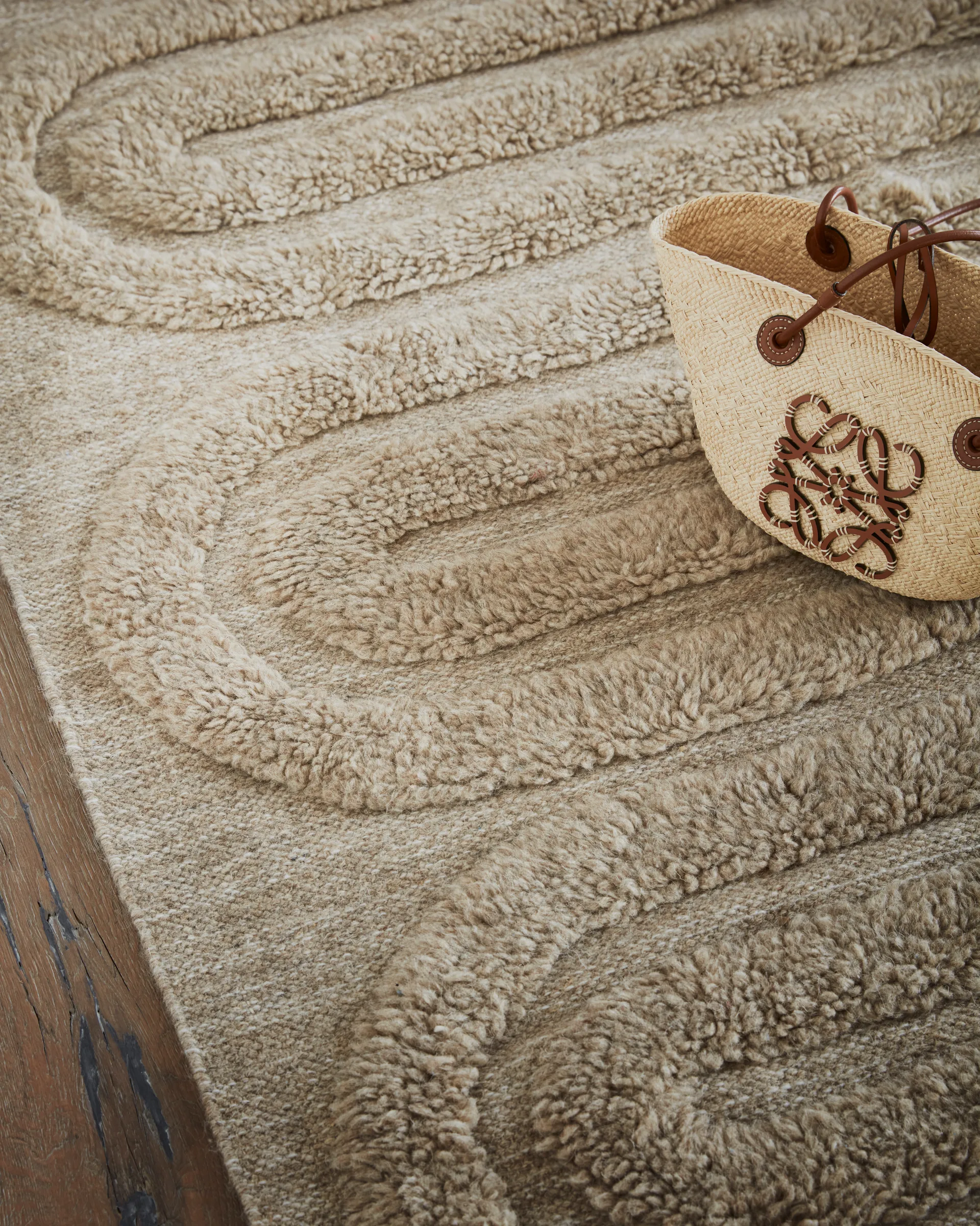 Tapis en laine Riklund 160x230 cm, Beige-melange Tinted
