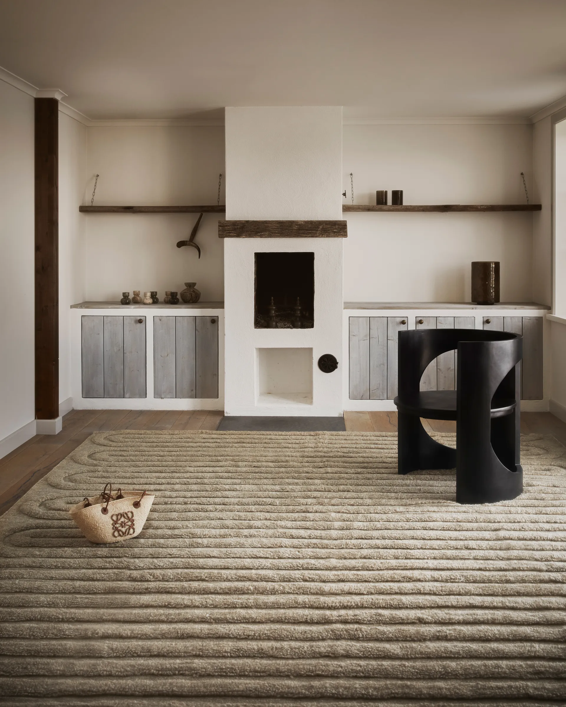 Tapis en laine Riklund 160x230 cm, Beige-melange Tinted