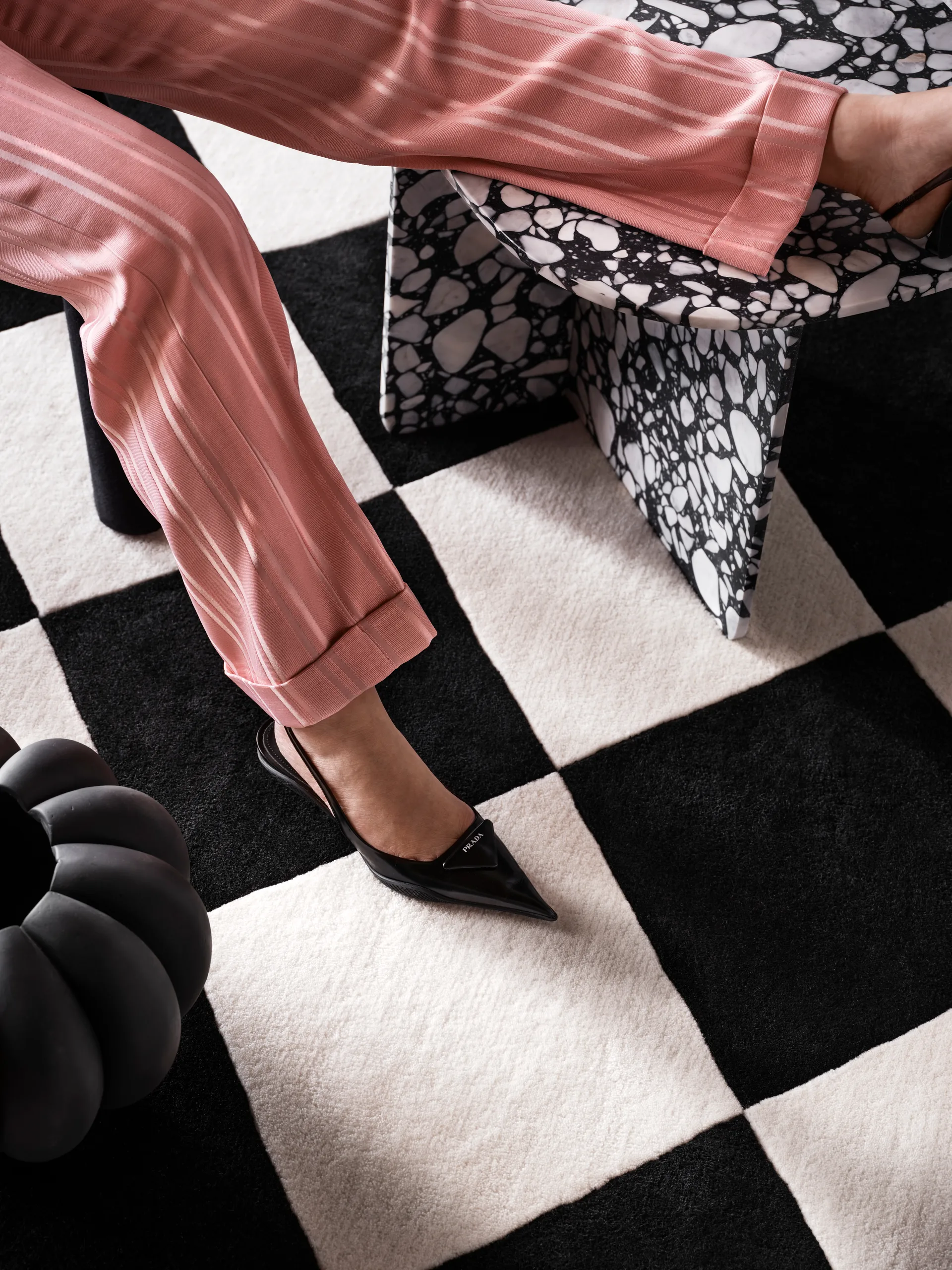 Tapis en laine Tenman 170x240 cm, Black-white Tinted