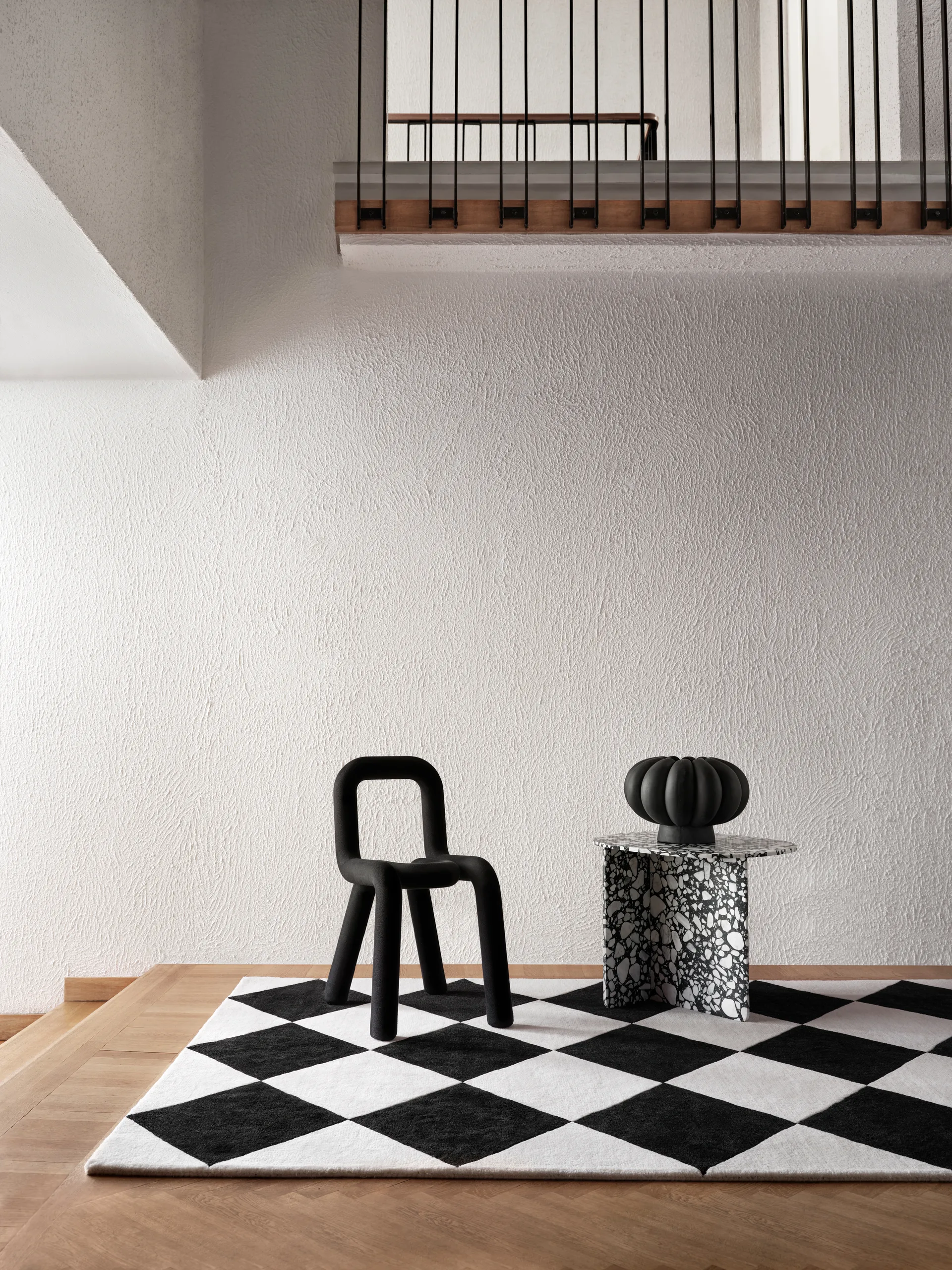 Tapis en laine Tenman 200x300 cm, Black-white Tinted