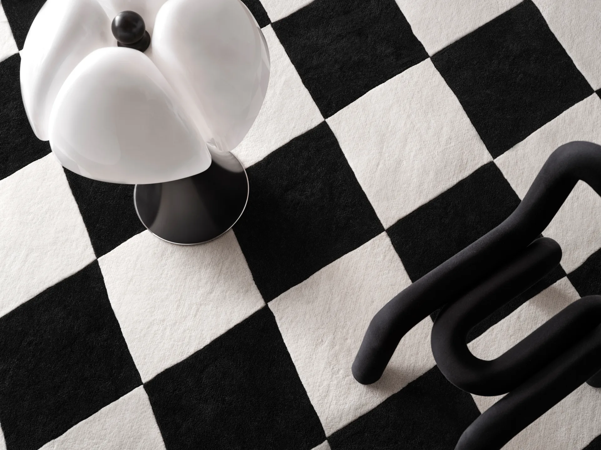 Tapis en laine Tenman 200x300 cm, Black-white Tinted