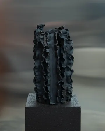 Vase Melera - Black, 33x16 cm - Tinted