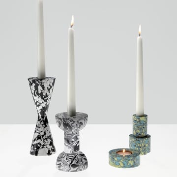Bougeoir double cône Swirl Cone - Noir-blanc - Tom Dixon