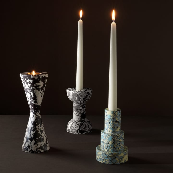 Bougeoir double cône Swirl Cone - Noir-blanc - Tom Dixon