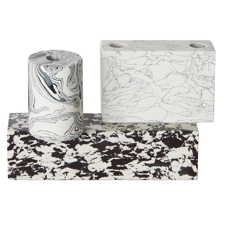 Bougeoir grande taille Swirl - Noir-blanc - Tom Dixon