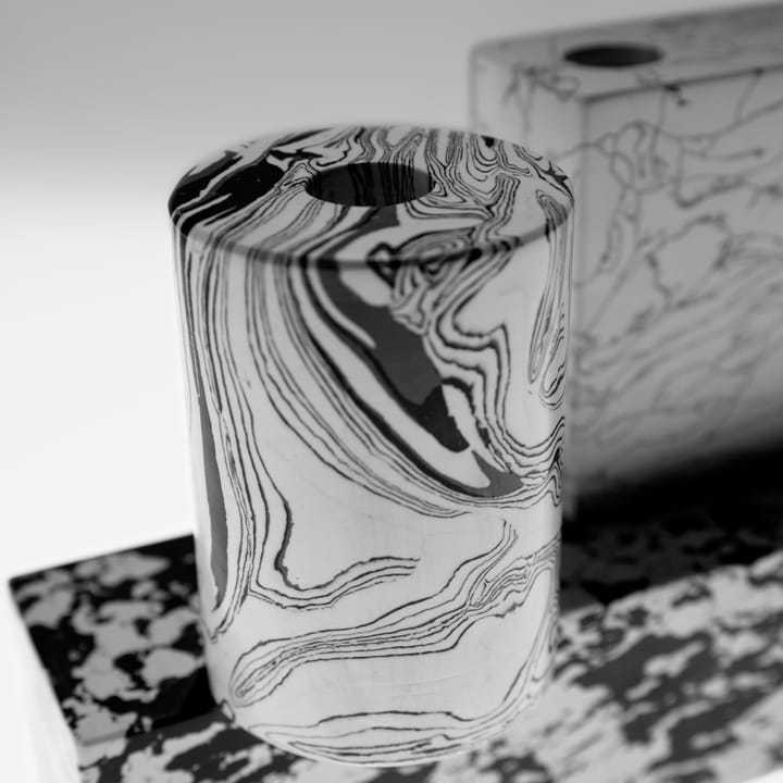 Bougeoir grande taille Swirl - Noir-blanc - Tom Dixon