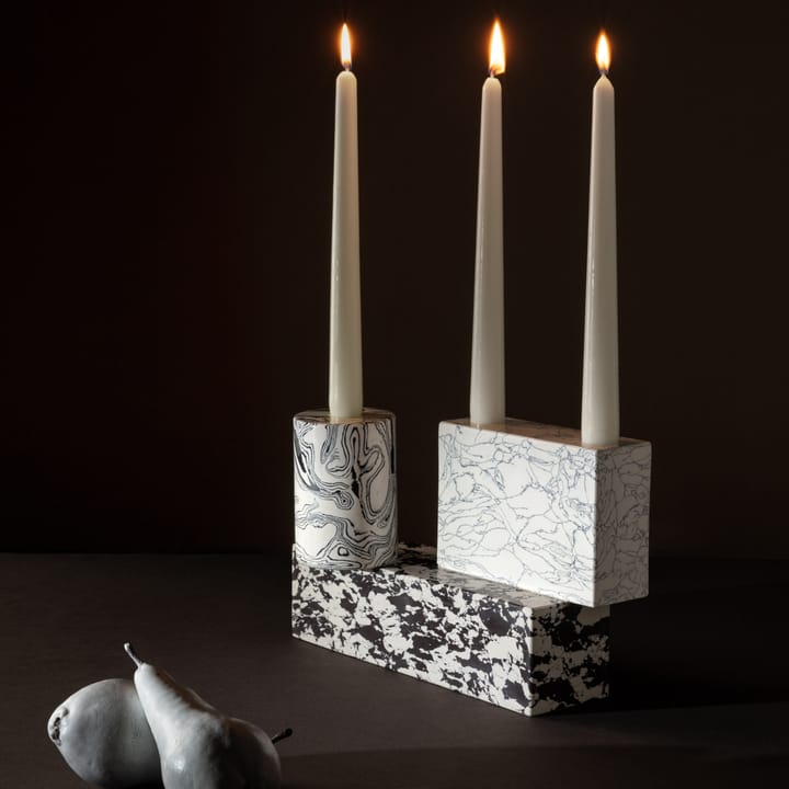 Bougeoir grande taille Swirl - Noir-blanc - Tom Dixon