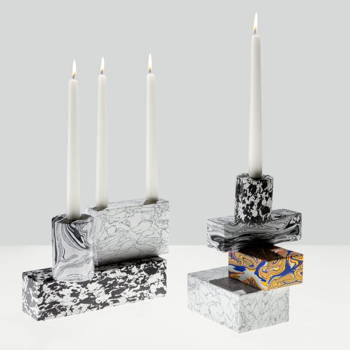 Bougeoir grande taille Swirl - Noir-blanc - Tom Dixon