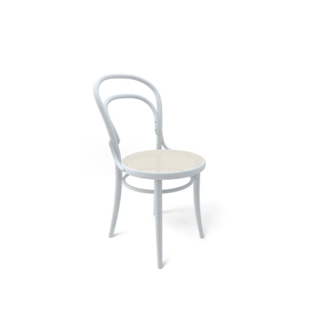 Chaise Ton no.14, Blanc B20-New Assise en rotin TON