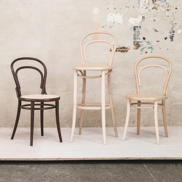 Chaise Ton no.14, Hêtre laqué transparent-New Assise en placage TON