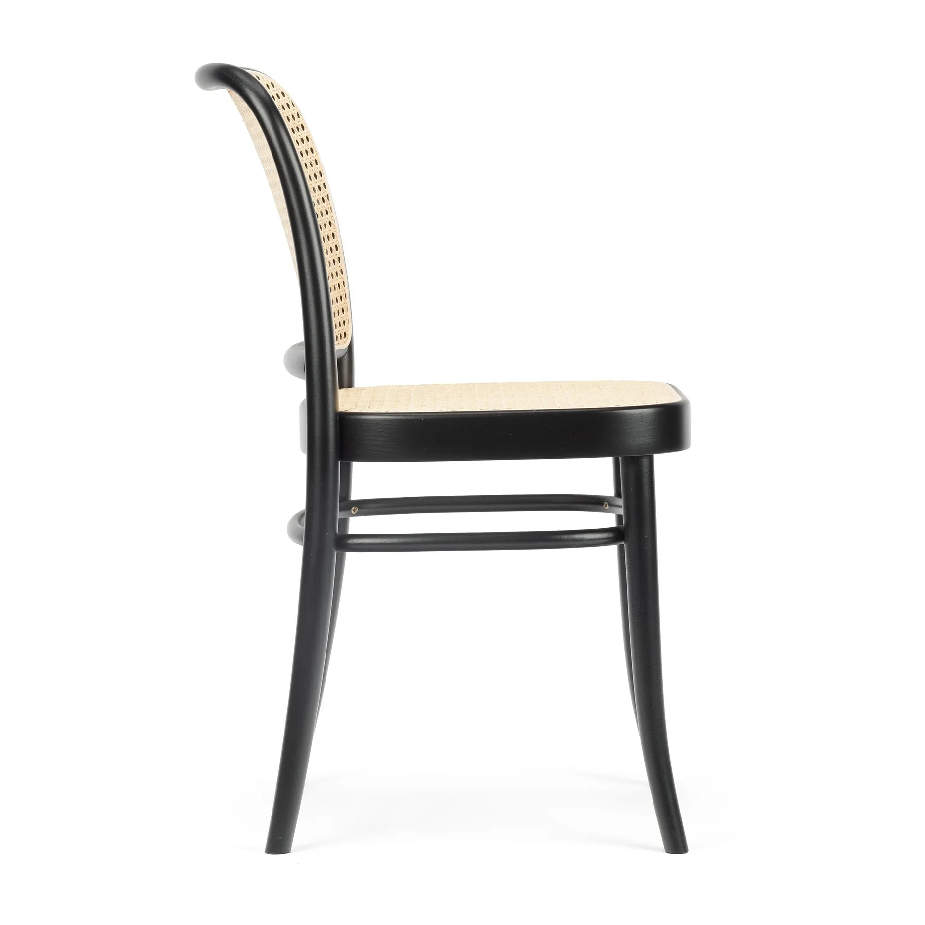 Chaise Ton no.811 assise en rotin, Lasuré noir B123-New Rotin TON