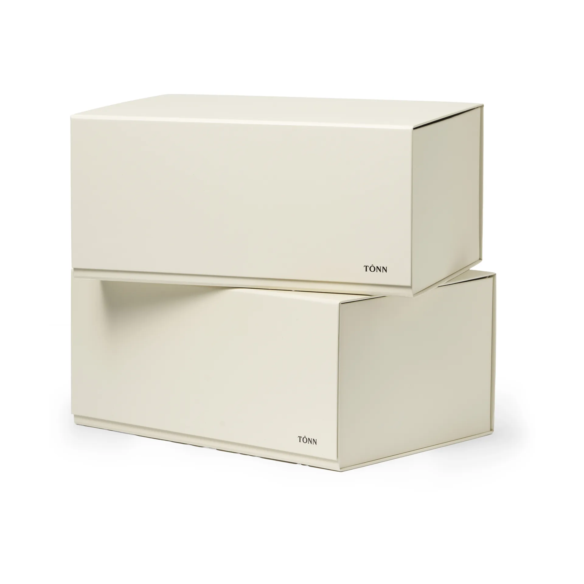 Boîte de rangement Pac box, Blanc cassé, moyen 30×13,5×22 cm, Lot de 2 TÔNN furniture