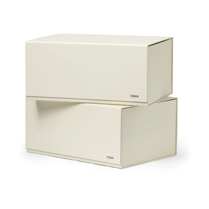 Boîte de rangement Pac box - Blanc cassé, moyen 30×13,5×22 cm, Lot de 2 - TÔNN furniture
