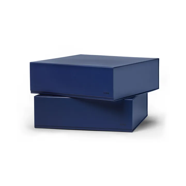 Boîte de rangement Pac box - Bleu minuit, grand 32,5x10,5x30 cm, Lot de 2 - TÔNN furniture