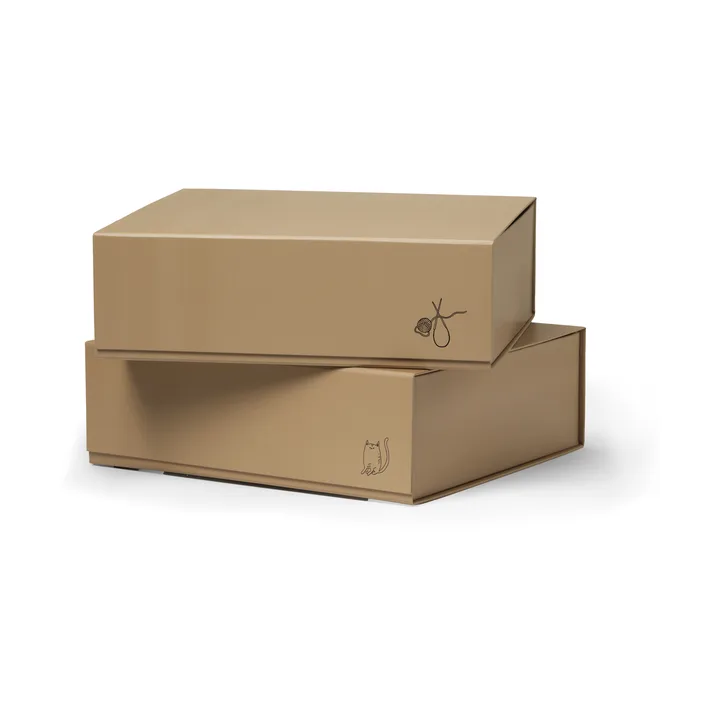 Boîte de rangement Pac box - TÔNN x MAJASBOK Mocca, 32,5x10,5x30 cm, Lot de 2 - TÔNN furniture