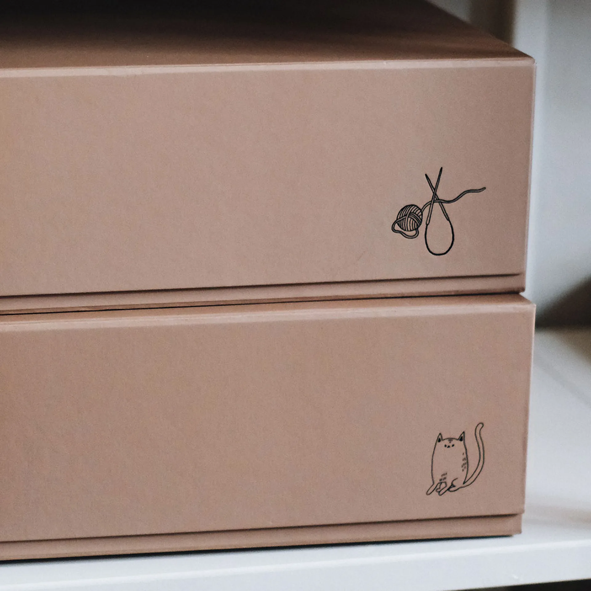 Boîte de rangement Pac box, TÔNN x MAJASBOK Mocca, 32,5x10,5x30 cm, Lot de 2 TÔNN furniture