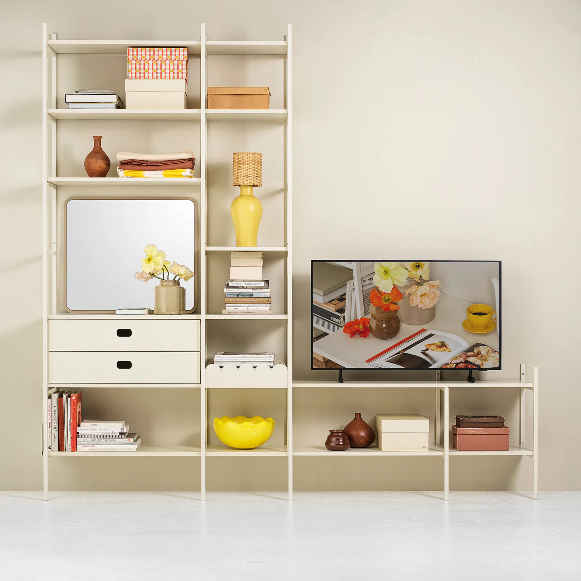 Étagère TV Portal, Off white, 244 cm,  TÔNN furniture