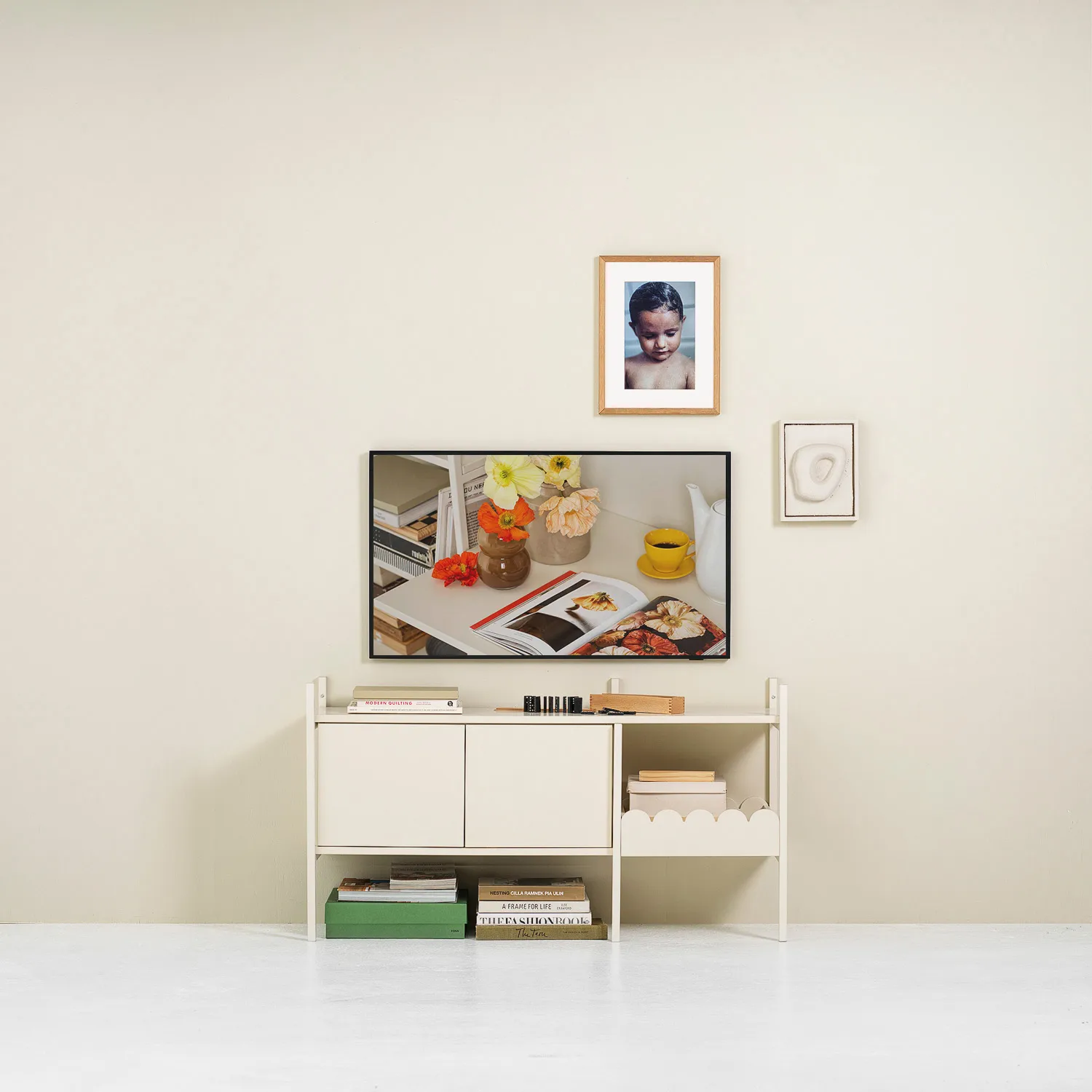 Meuble TV Portal 123 cm - Off-white,  TÔNN furniture