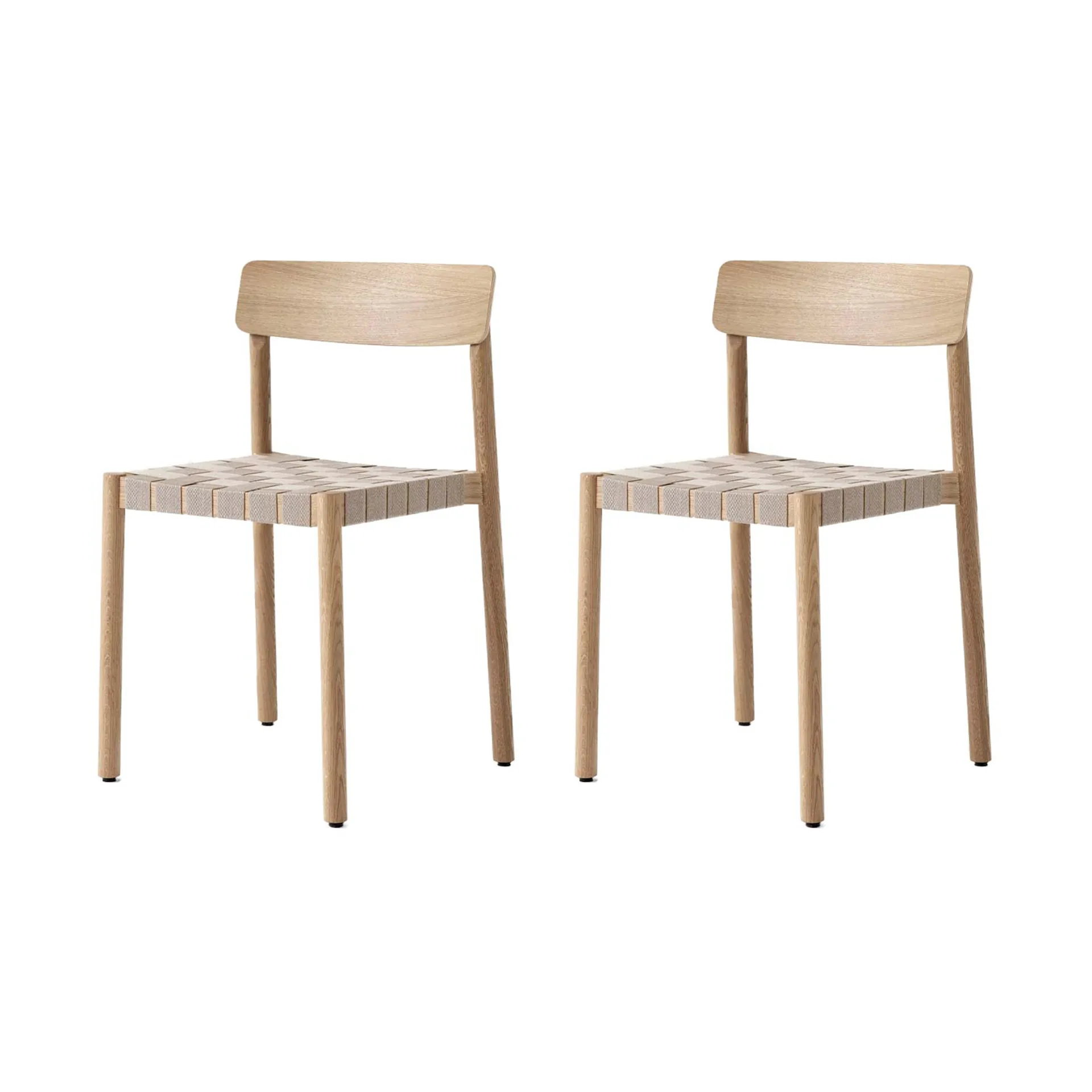 Chaise Betty TK1, Chêne-naturel assise en sangles de lin tressées, lot de 2,  &Tradition