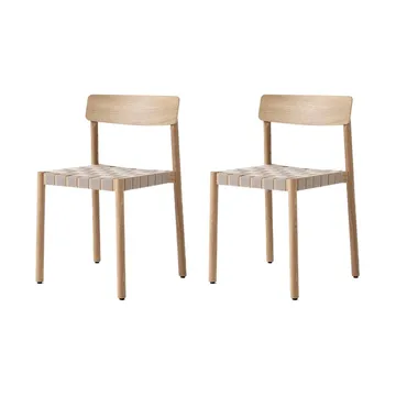 Chaise Betty TK1, Chêne-naturel assise en sangles de lin tressées, lot de 2 - &Tradition