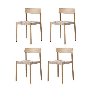 Chaise Betty TK1, Chêne-naturel assise en sangles de lin tressées, lot de 4 - &Tradition