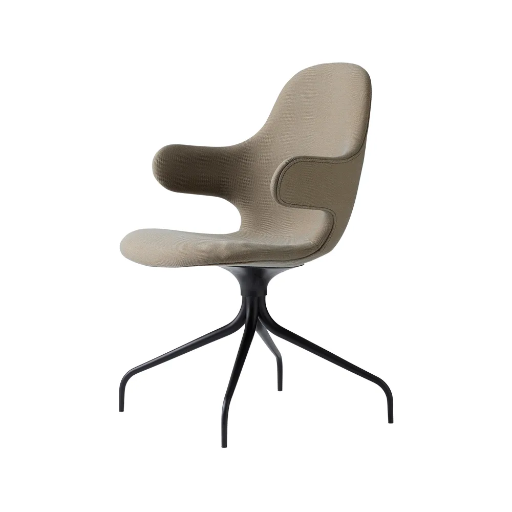 Chaise de bureau Catch JH2, Tissu remix 242 beige/grey, structure tournante black &Tradition