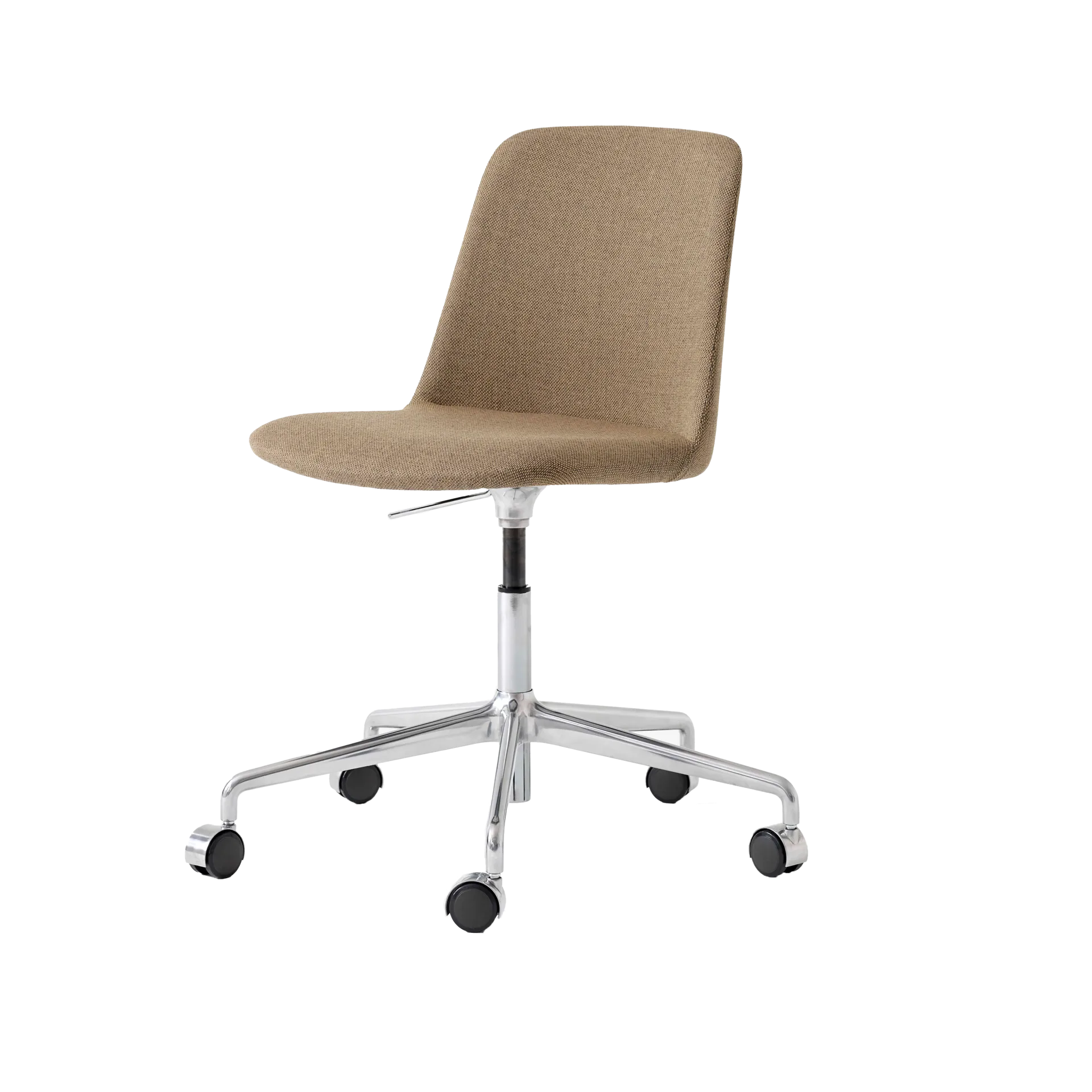 Chaise de bureau Rely HW30, tissu re-wool 458 marron, structure aluminium &Tradition