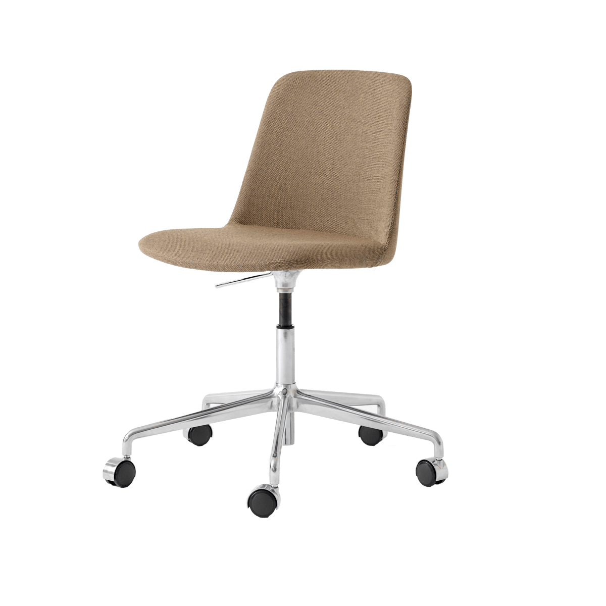 &Tradition Chaise de bureau Rely HW30 tissu re-wool 458 marron, structure aluminium