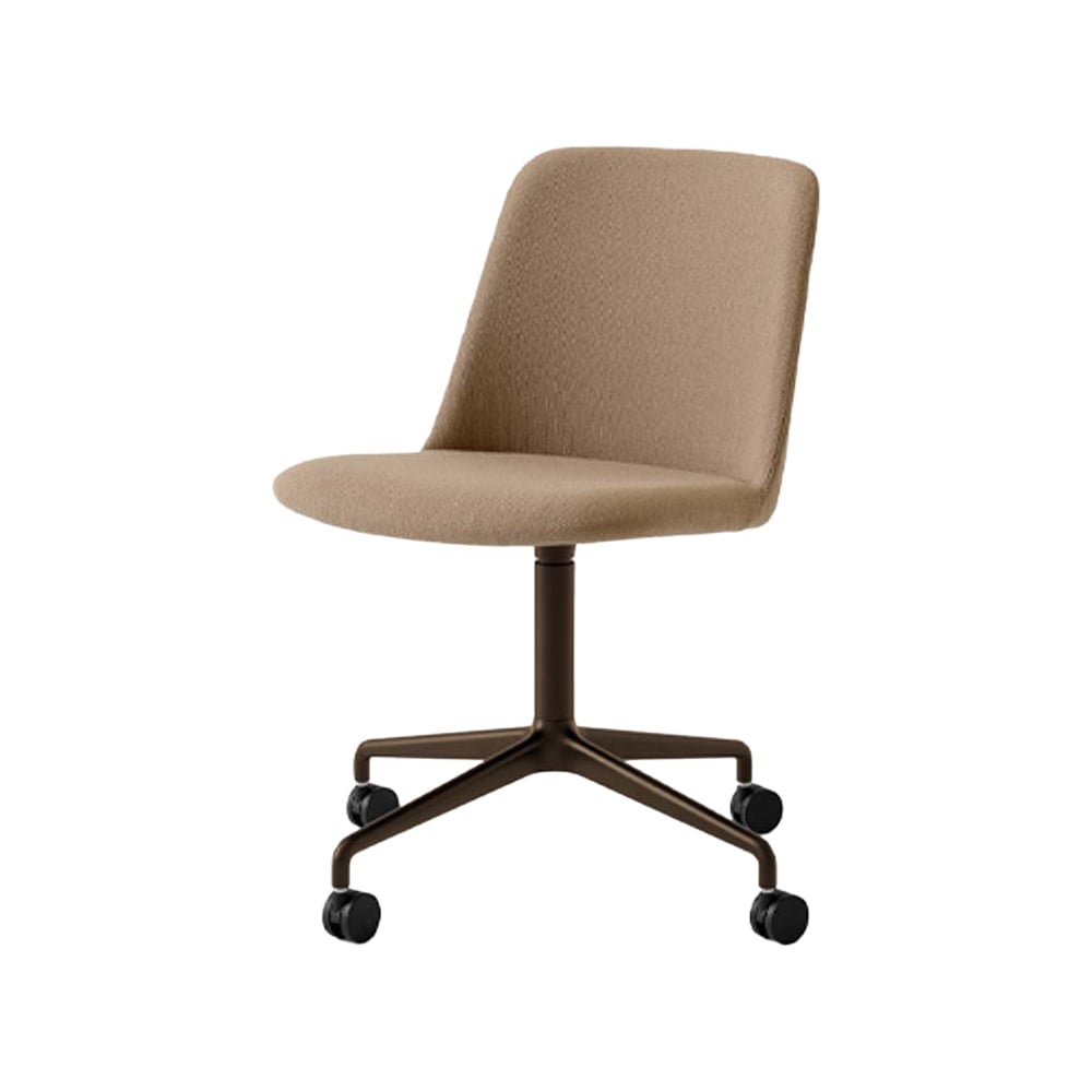 &tradition chaise de bureau rely hw30 tissu re-wool 458 marron, structure aluminium