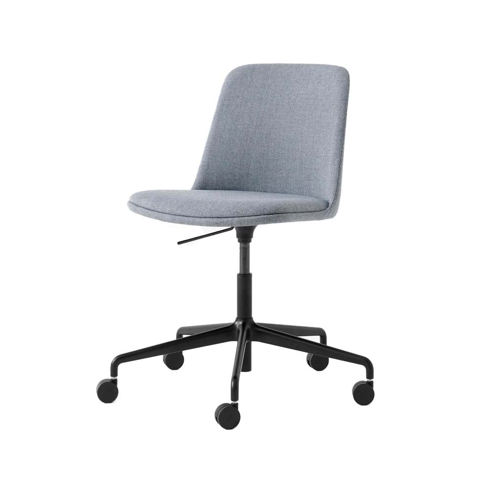 &tradition chaise de bureau rely hw31 tissu re-wool 718 gris, structure noire