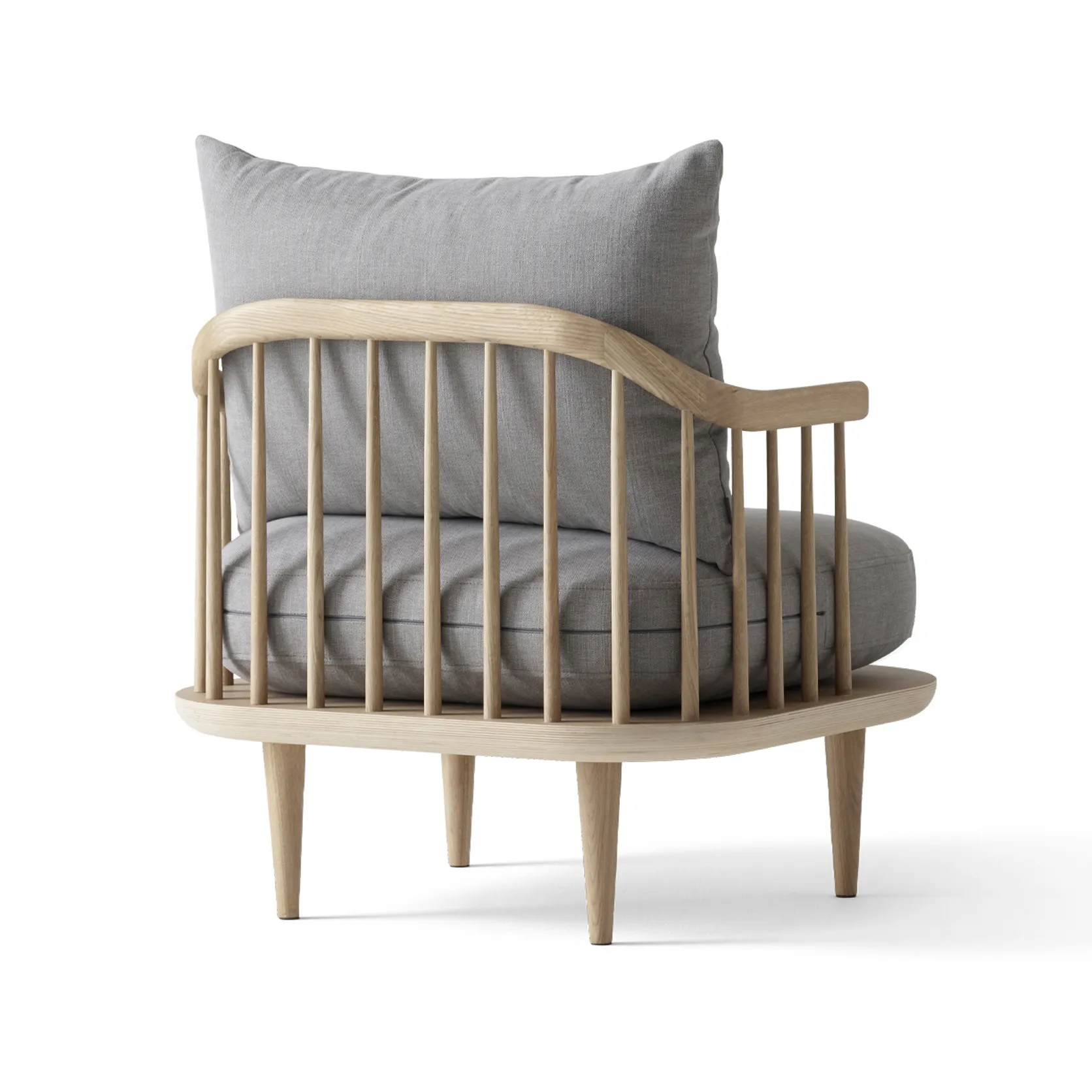 Chaise Fly SC10, chêne huilé blanc, gris clair &Tradition