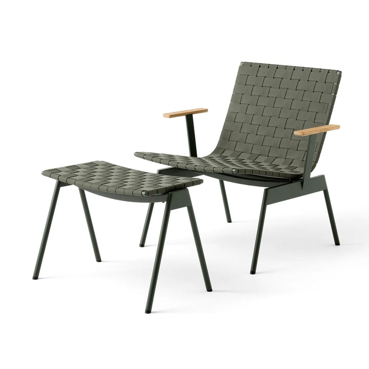 Chaise longue Ville Outdoor AV45 avec accoudoirs, Bronze green &Tradition